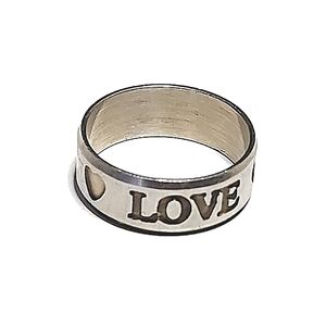 Love stainless steel band ring size 9